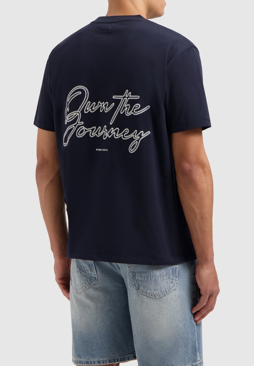 

Футболка с принтом LOOSE FIT CREWNECK Pure Path, темно-синий