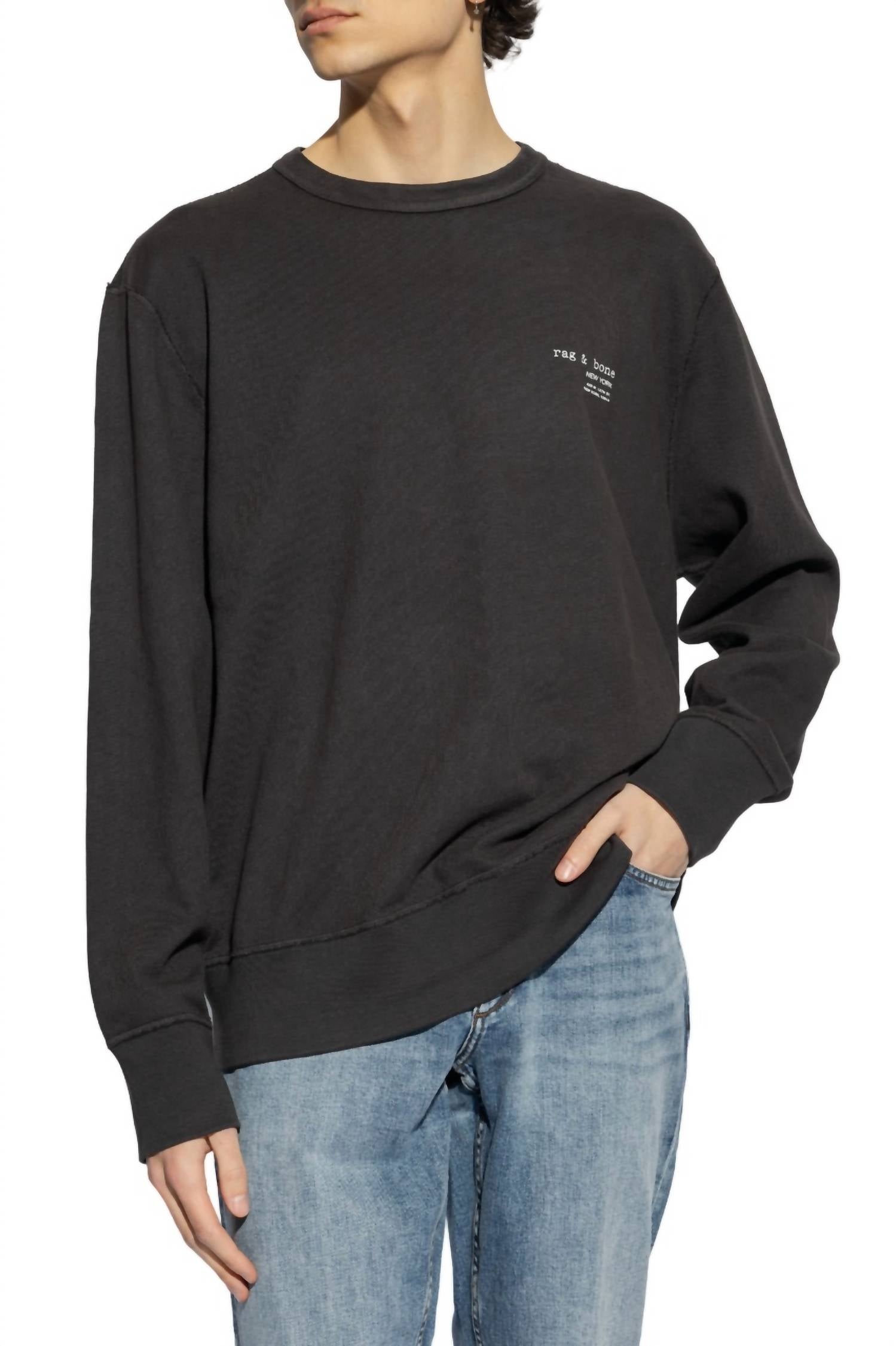 

Свитшот Damon Cotton Logo черного цвета rag & bone