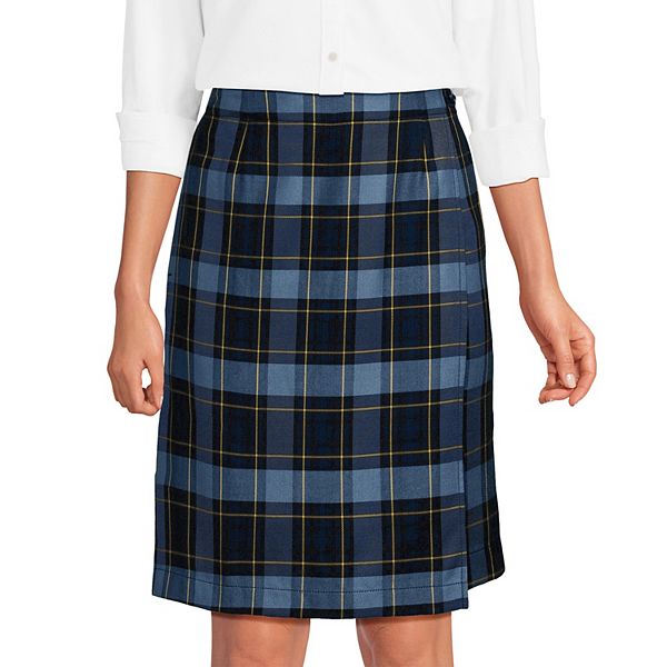

Женский клетчатый юбка-шорты A line Lands' End, Classic Navy Plaid