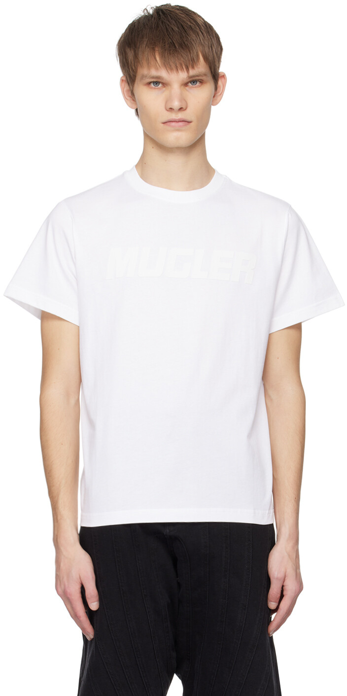 

Белая футболка с принтом Mugler, цвет White