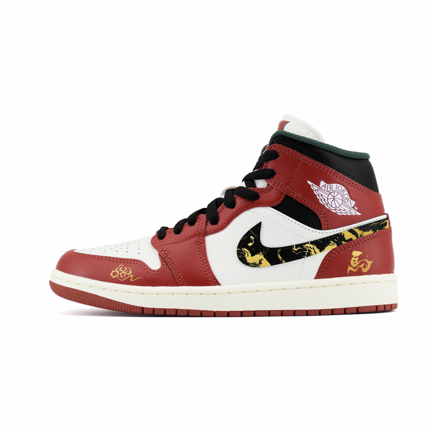 

Air 1 мгновенный успех, мгновенное богатство за одну ночь устойчивые к истиранию кроссовки для баскетбола Mid top в винтажном стиле Jordan, черный/красный