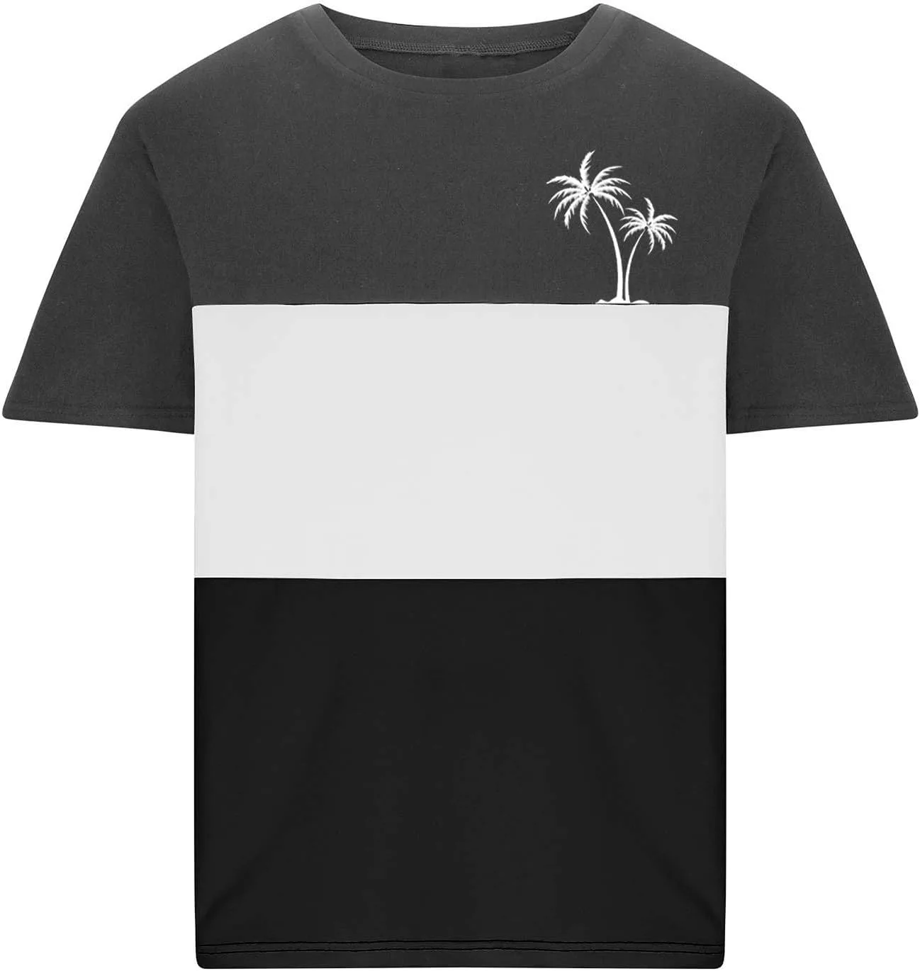 Мужская футболка с коротким рукавом и принтом Coconut Palm, летняя тропическая, цветной блок, свободный крой — фото 3
