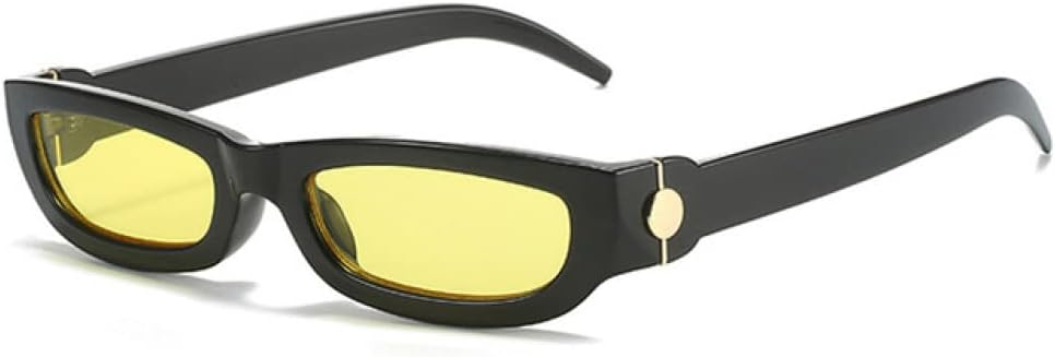 

Женские солнцезащитные очки прямоугольной формы с прозрачными линзами цвета океана, защита от УФ-излучения UV400; мужские солнцезащитные очки в стиле ретро с прозрачными линзами LANGSER, Black Yellow