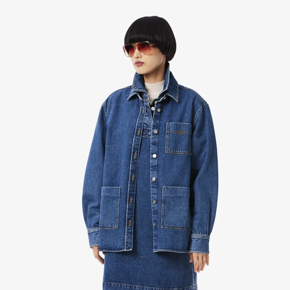 Куртка-рубашка Lacoste, Синяя, Свободный крой