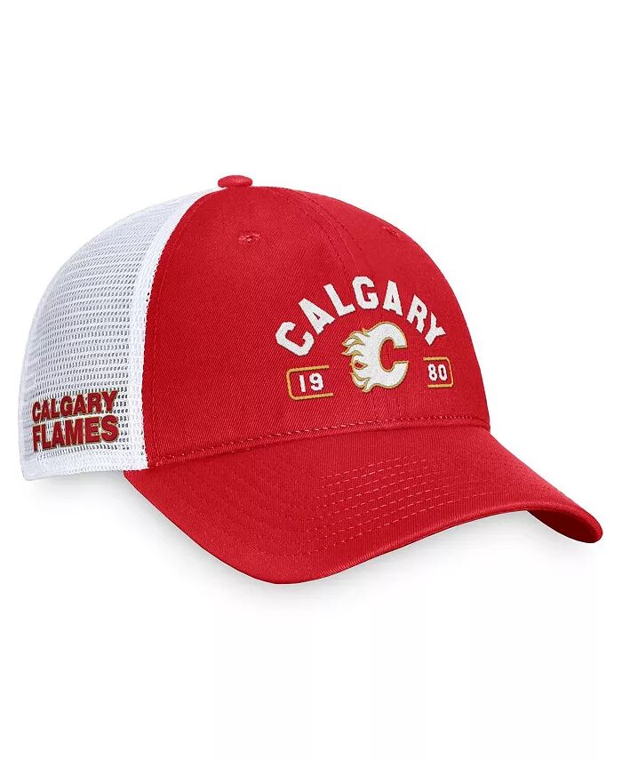 

Мужская красно-белая кепка Calgary Flames Free Kick Trucker Adjustable Fanatics