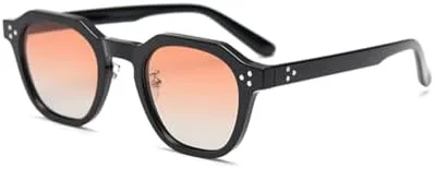 

Солнцезащитные очки в стиле ретро для женщин, оправа многоугольная, поляризованные, защита от ультрафиолета UV400, мужские, зелено-коричневые MTZJH, Orange Brown Lens