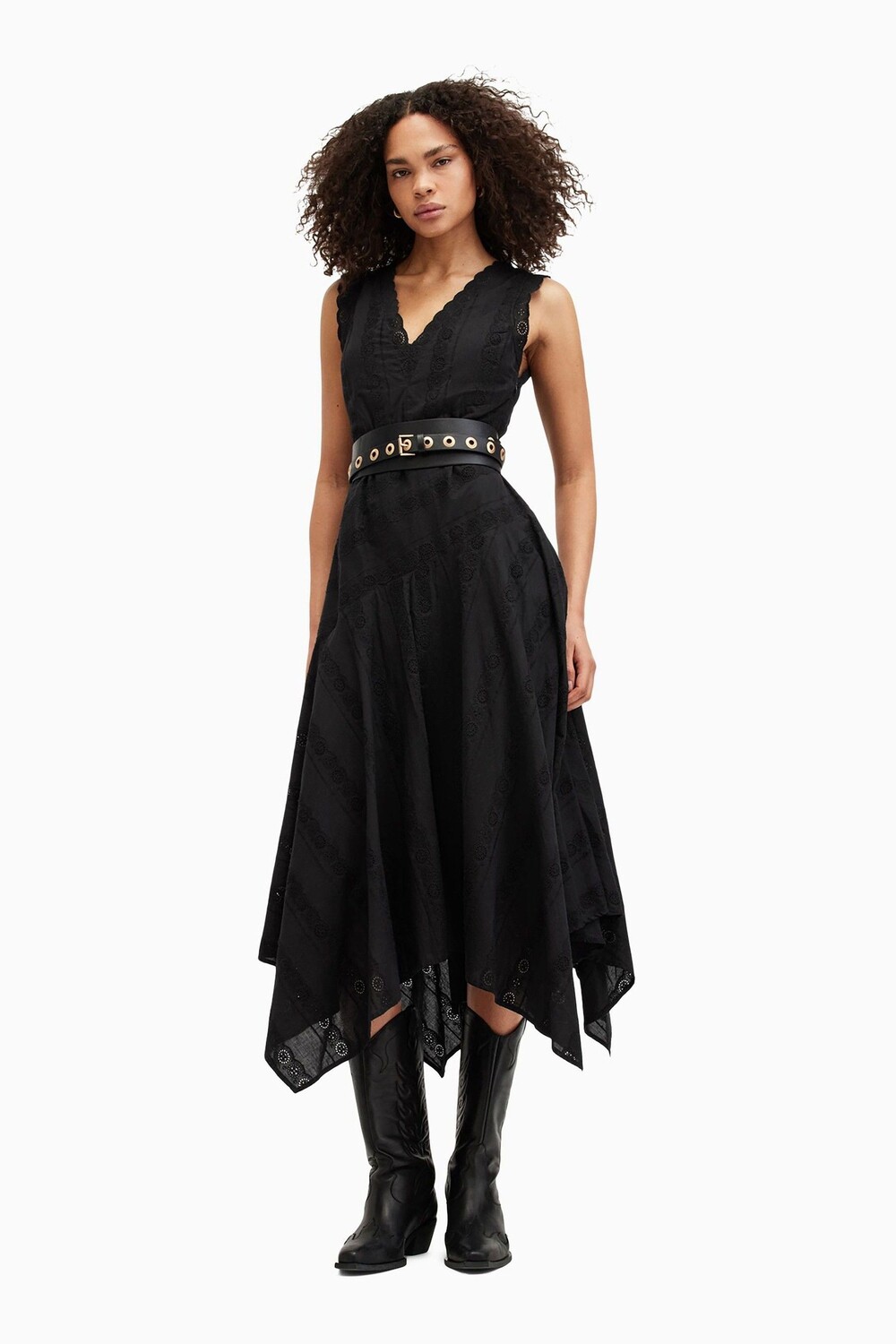 

Платье Allsaints avania с короткими рукавами All Saints, черный