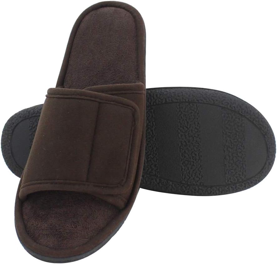 

Мужские домашние тапочки Magtoe с регулируемым размером, мягкие, открытый носок, дышащие, удобные шлепанцы с мемори-пеной для дома и спальни, на все сезоны, Coffee