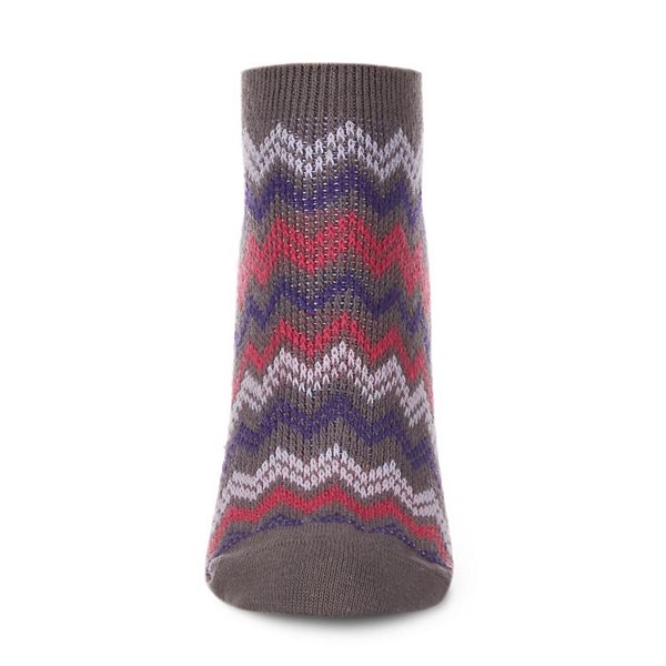 

Женские носки Color zag running soft-fit cotton-rich low cut Memoi, Gray