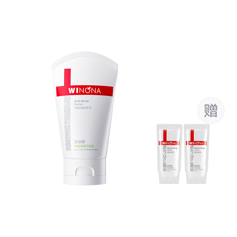 

Очищающее молочко для борьбы с акне для мужчин Acne Cleanser, контроль жирности, очищение и успокоение Winona, 80g+2g softening hydrating cream * 2