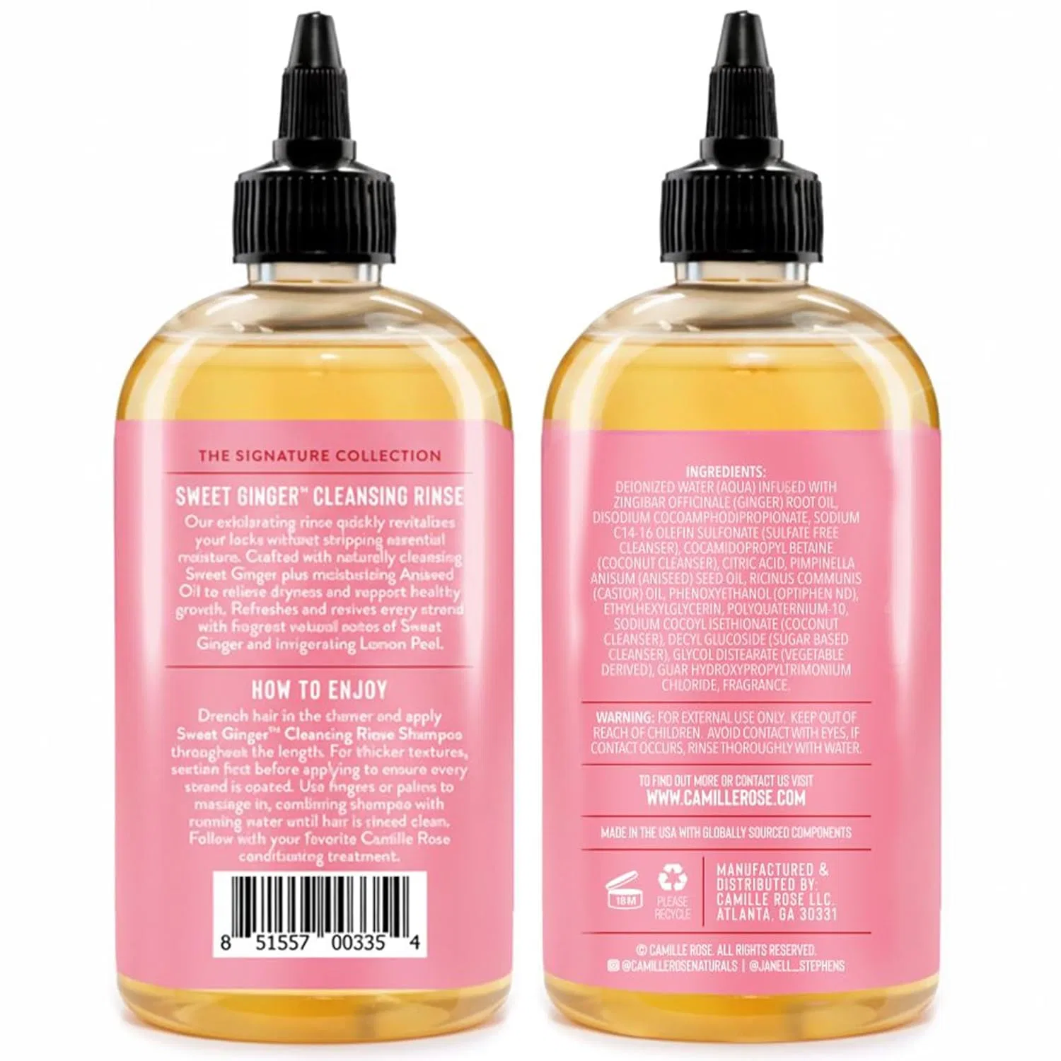 Очищающий ополаскиватель «Sweet Ginger Sulfate Free Cleansing Rinse» от Camille Rose, 355 мл Camille Rose — фото 2