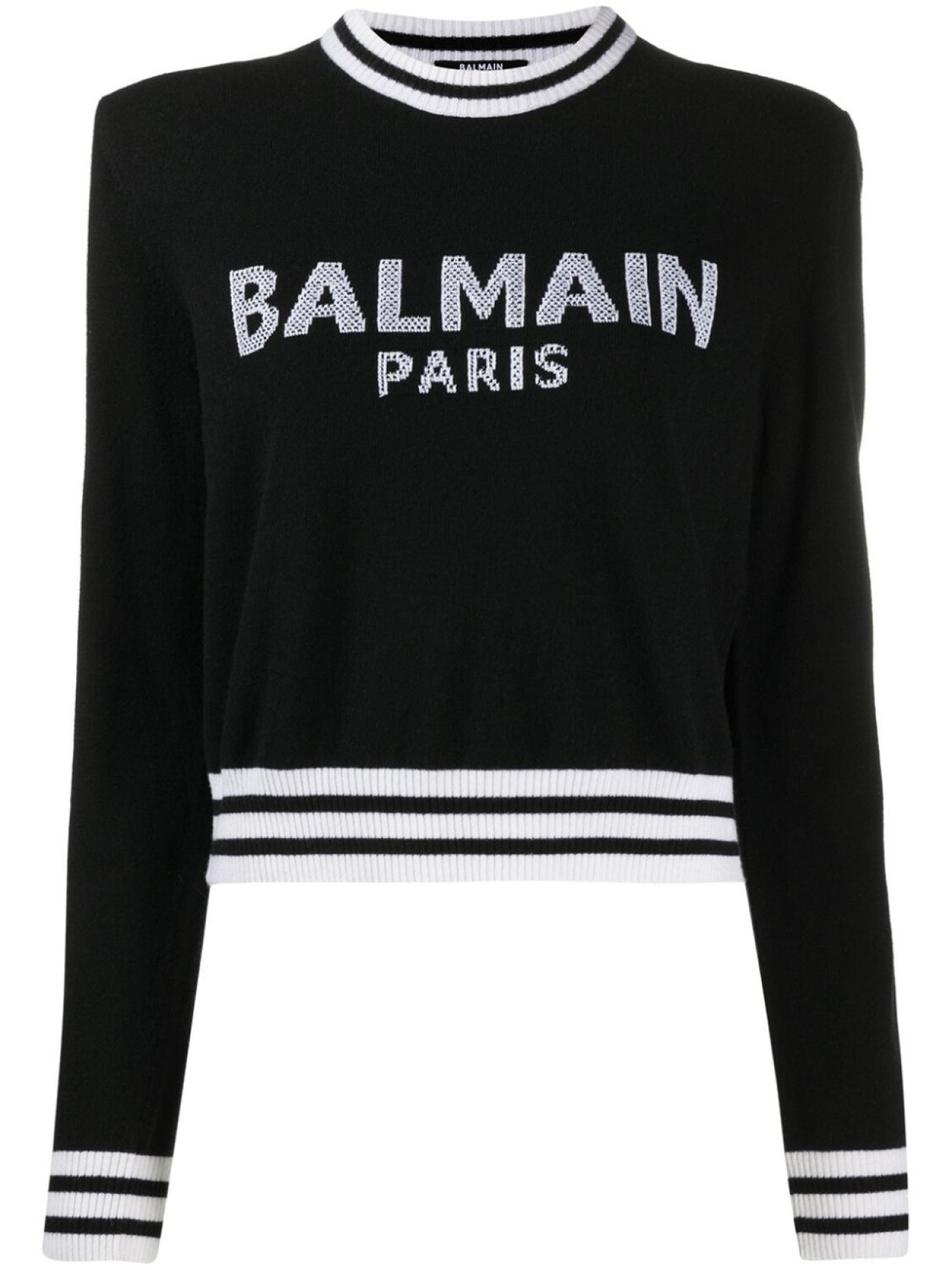 

Balmain джемпер вязки интарсия с логотипом, черный