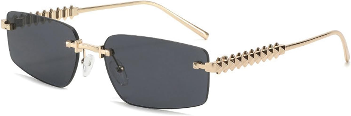 

Willochra Модные женские солнцезащитные очки без оправы, защита от УФ-излучения, дизайнерские очки, стильные солнцезащитные очки без оправы для активного отдыха на открытом воздухе, C1