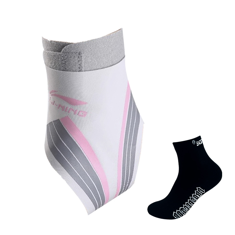 

Универсальный голеностопный бандаж из полиамида, полиэстера и эластана LINING, серо-розовый