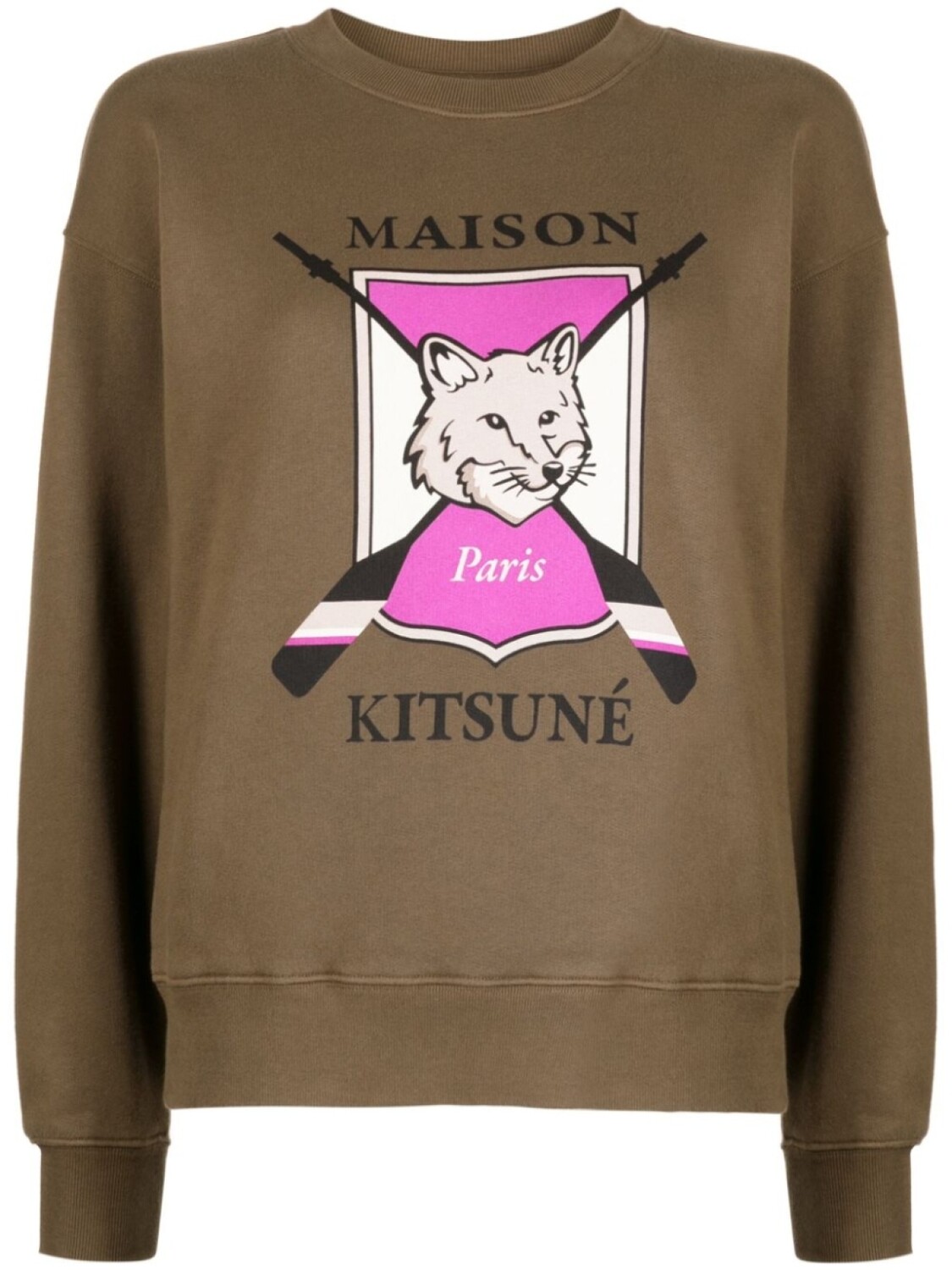 

Maison Kitsuné толстовка с принтом, зеленый