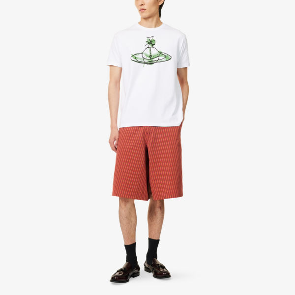 Футболка Vivienne Westwood Drawn Orb с круглым принтом и круглым вырезом, белый — фото 2