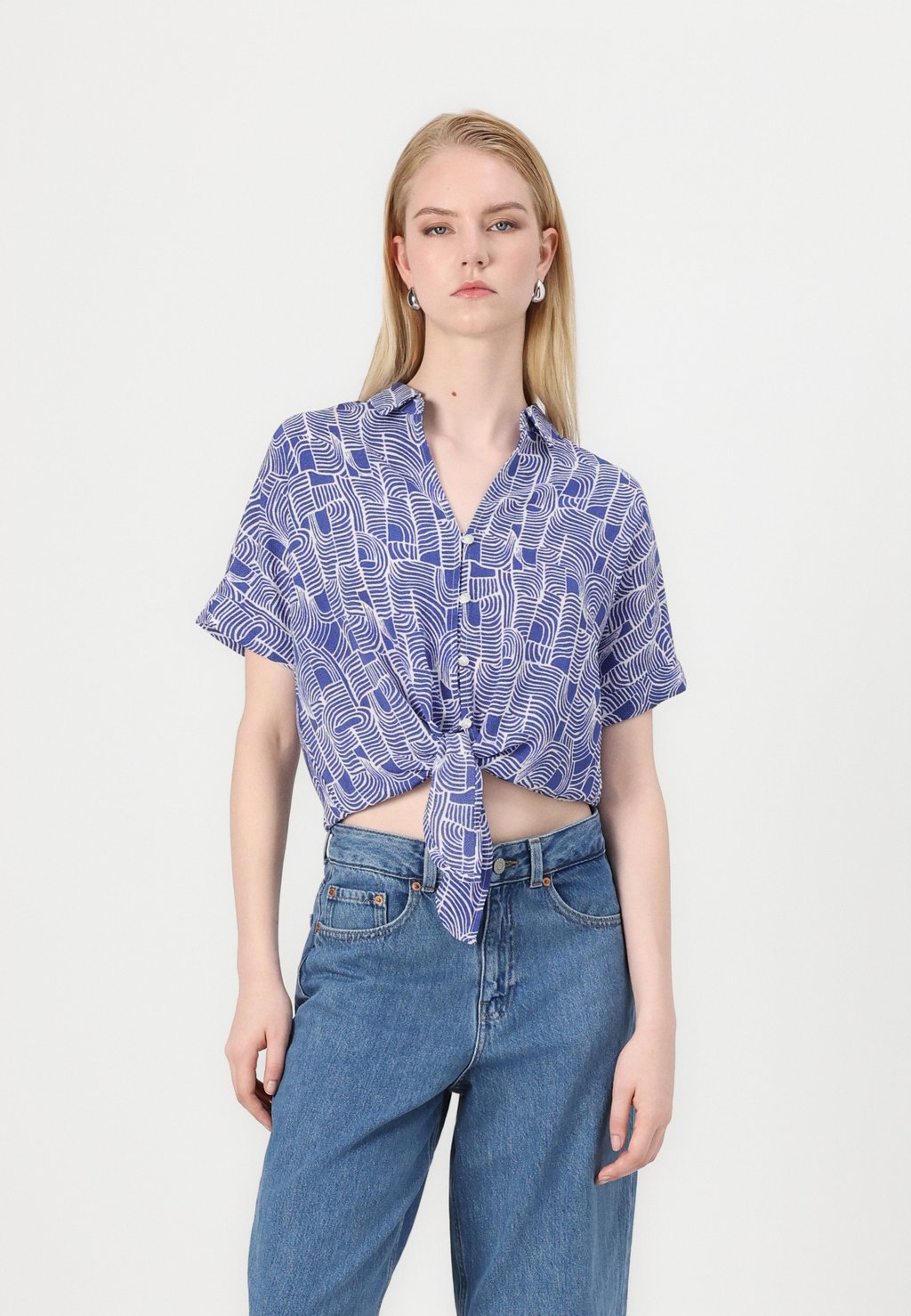 

Блузка на пуговицах ONLNOVA KNOTTED SHIRT ONLY, синий