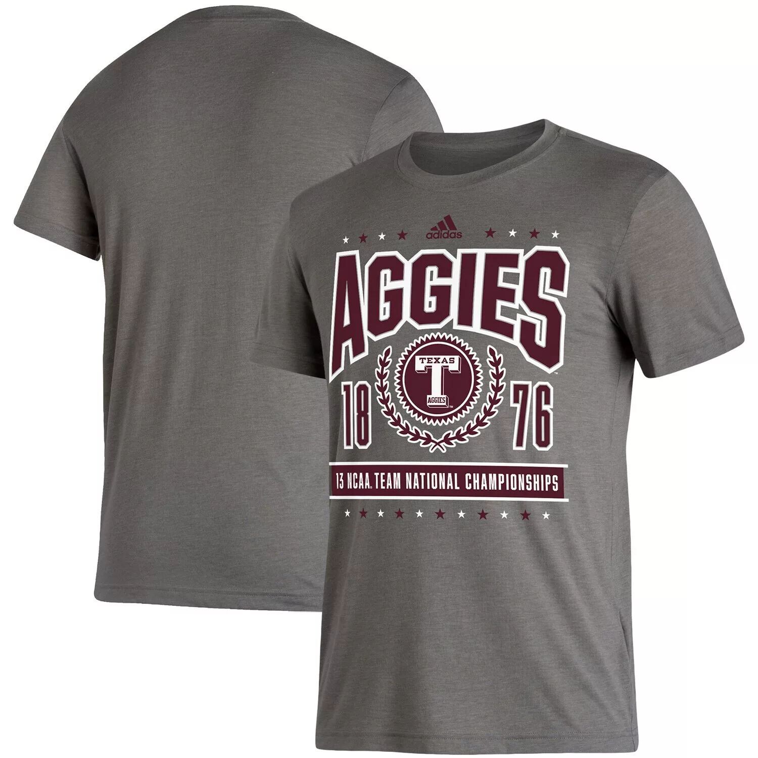 

Мужская футболка цвета «Хезер уголь» Texas A&M Aggies 13 NCAA Team National Championships Reminisce Tri-Blend adidas