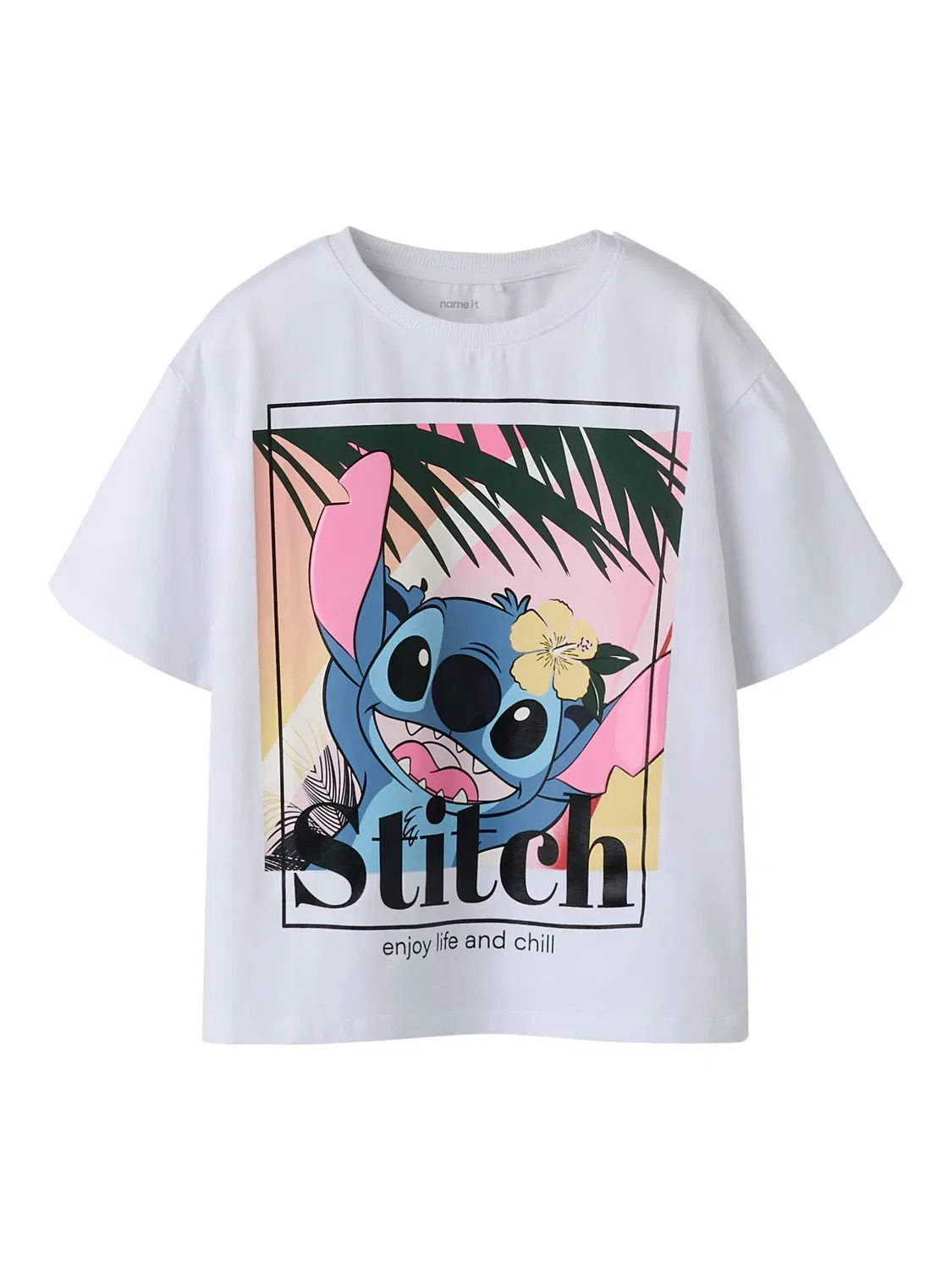 Футболка с принтом Stitch, Name it, bright white