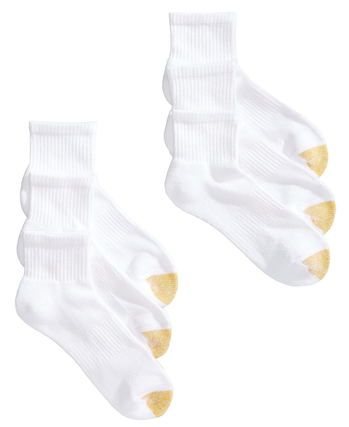 

Женские спортивные носки длиной в четверть, 6 пар Gold Toe, белый