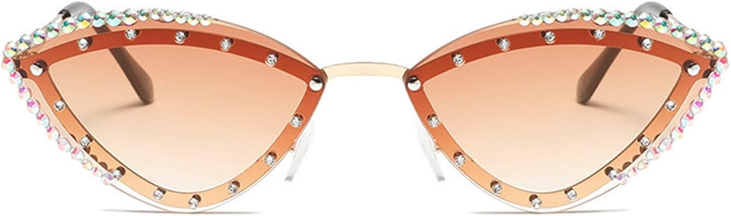 

Солнцезащитные очки Willochra Retro Cat Eye с кристаллами для женщин, модные солнцезащитные очки в стиле Y2K с бриллиантами, очки для вечеринок на открытом воздухе, C2