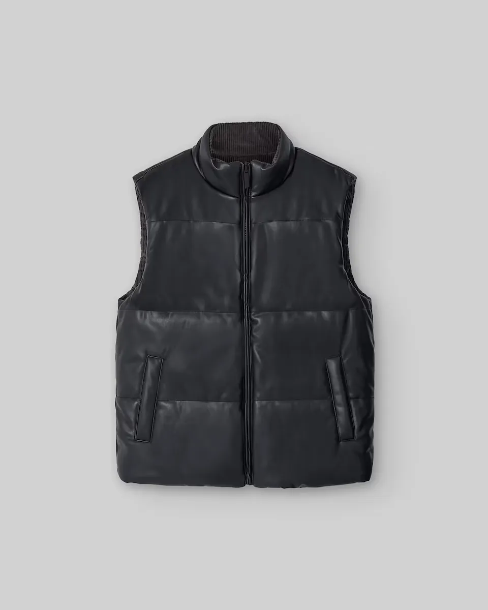 

Двусторонний мужской жилет с высоким воротником Adolfo Dominguez, черный