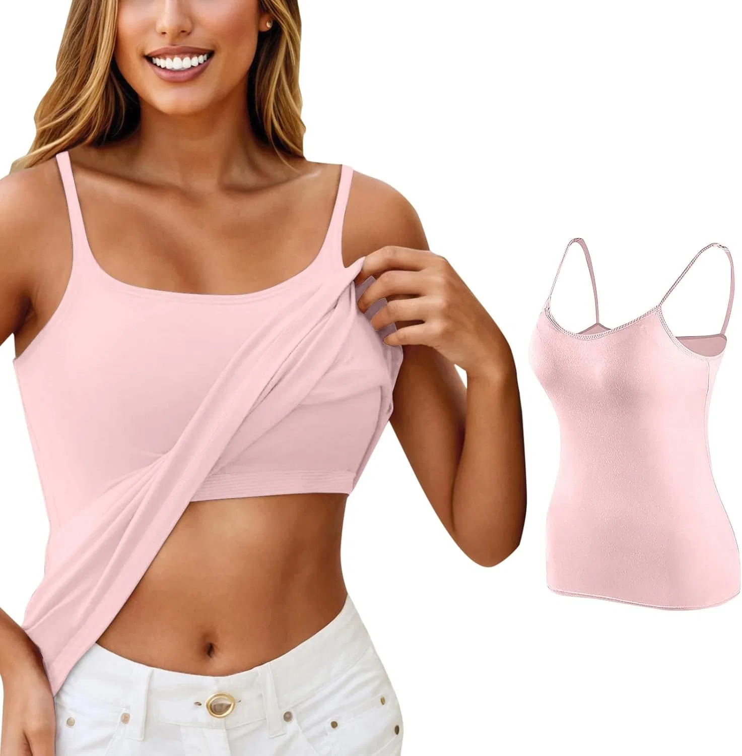 Топ с встроенным бюстгальтером для женщин, Light Pink
