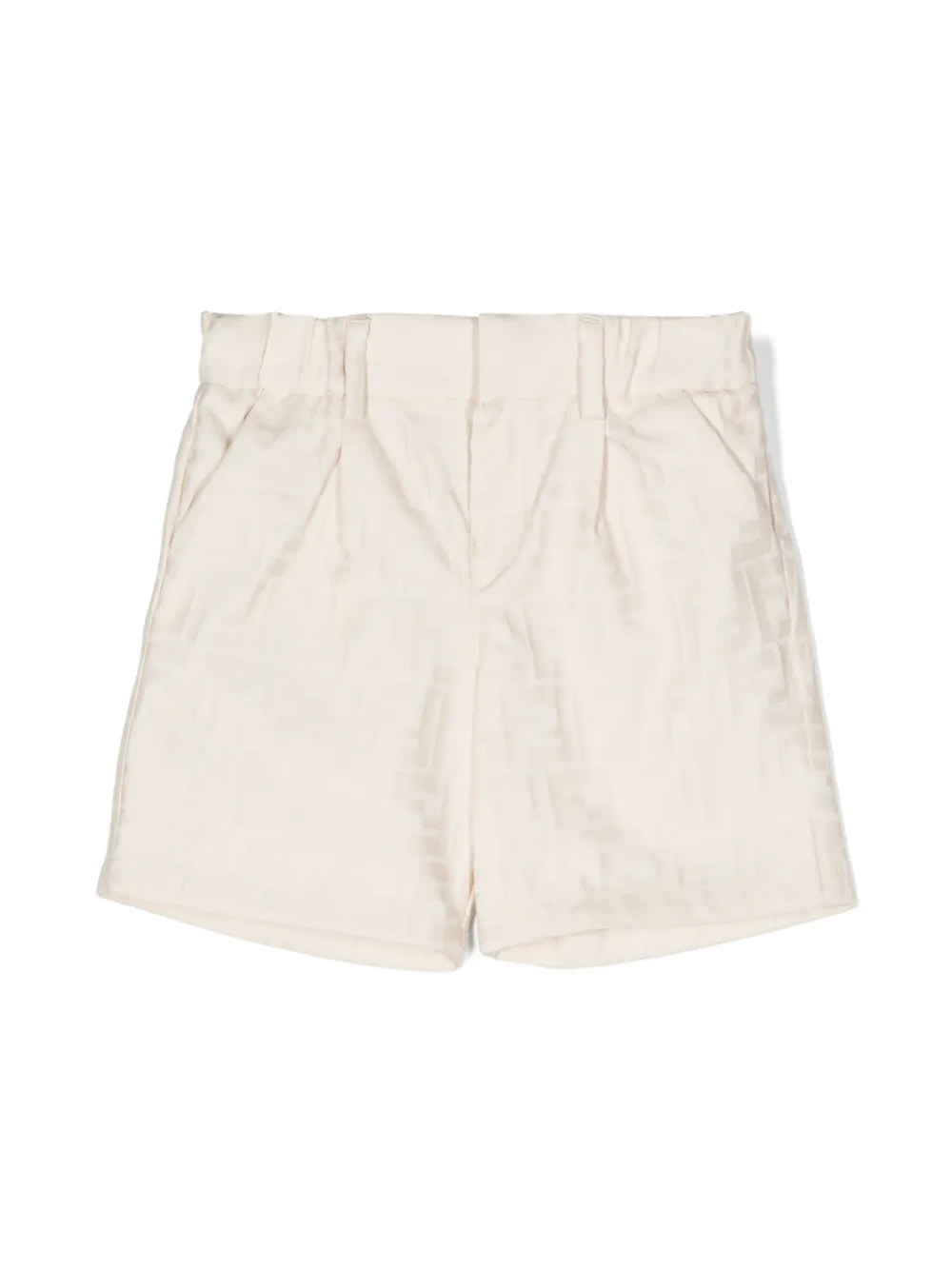 

Жаккардовые шорты-бермуды с логотипом FF FENDI KIDS, нейтральный