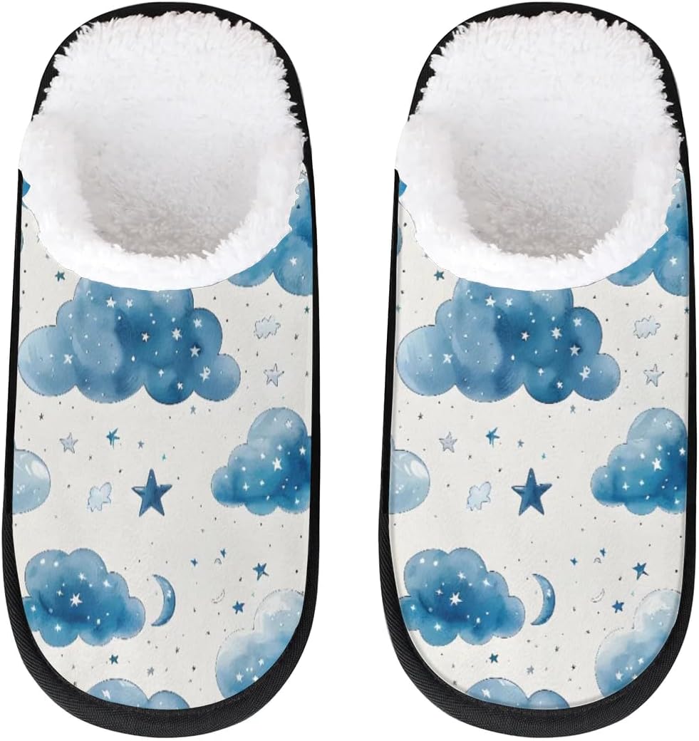 

Тапочки Gublec для женщин и мужчин, уютные с нескользящей подошвой, для дома, теплые плюшевые тапочки для дома, спальни и путешествий, Cloud Star