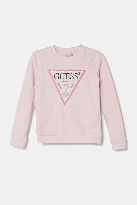 

Детская хлопковая толстовка Guess, розовый