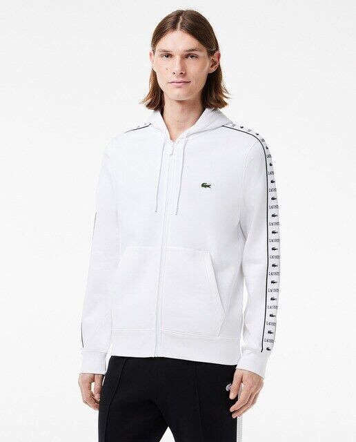

Толстовка для бега на молнии с капюшоном Lacoste, белый