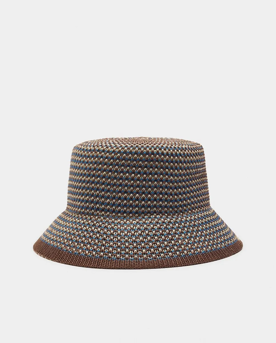 

Женская вязаная панама с принтом Parfois, коричневый