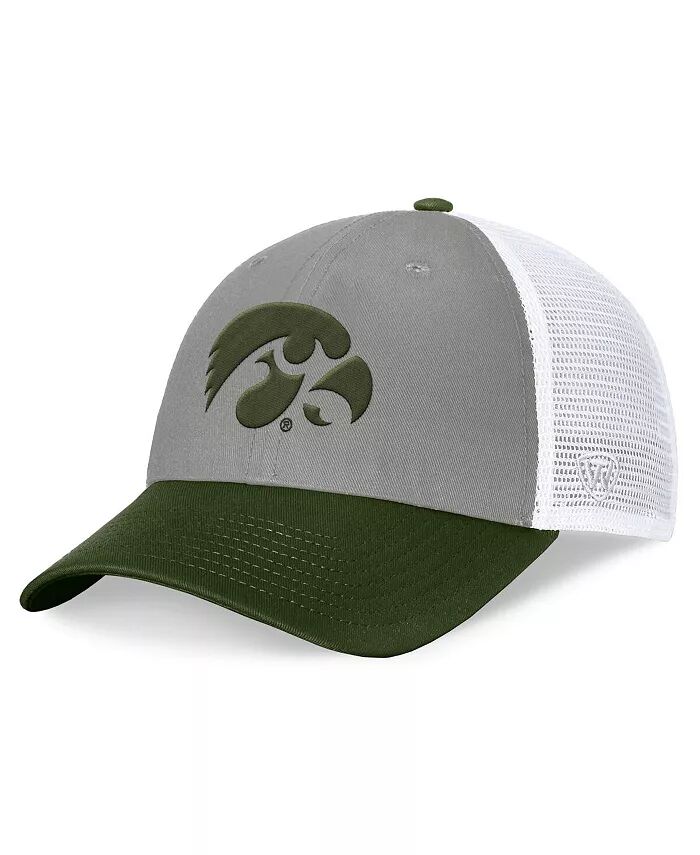 

Мужская серая кепка водителя грузовика с значком признания от Iowa Hawkeyes OHT Military Top of the World