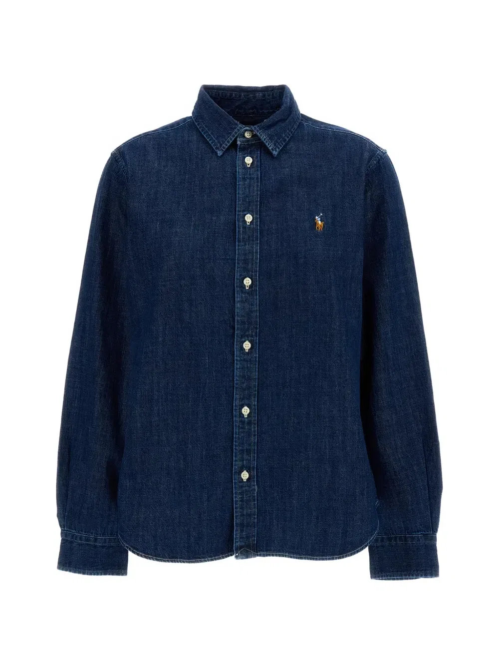 Рубашка с вышитым логотипом Пони POLO RALPH LAUREN, синий