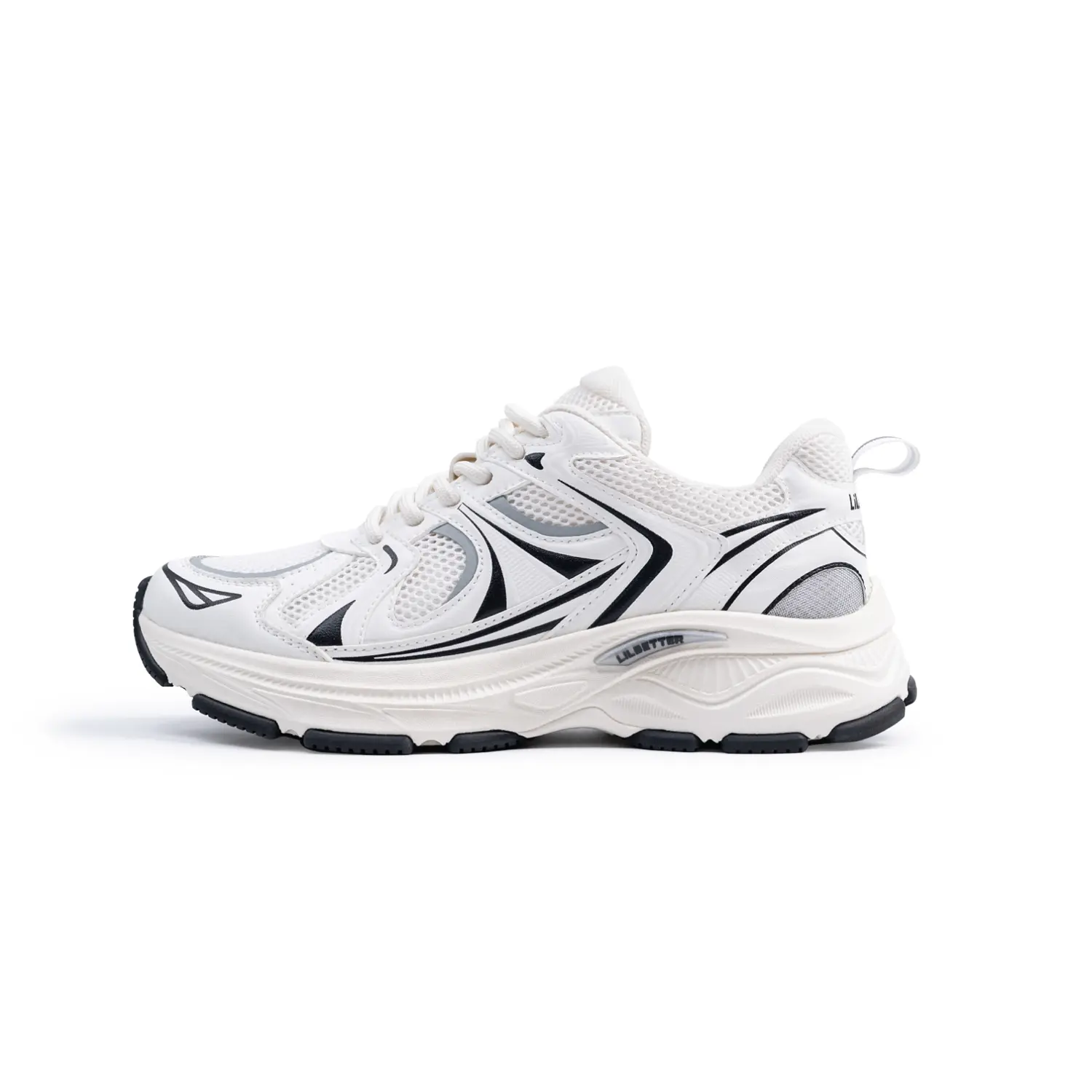 

Lilbetter Амортизирующие, упругие, легкие противоскользящие низкие кеды унисекс бело-черные, цвет White/Black