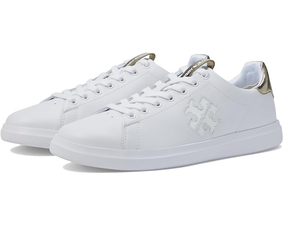 

Кроссовки Tory Burch Double T Howell Court, цвет Titanium White/Spark Gold