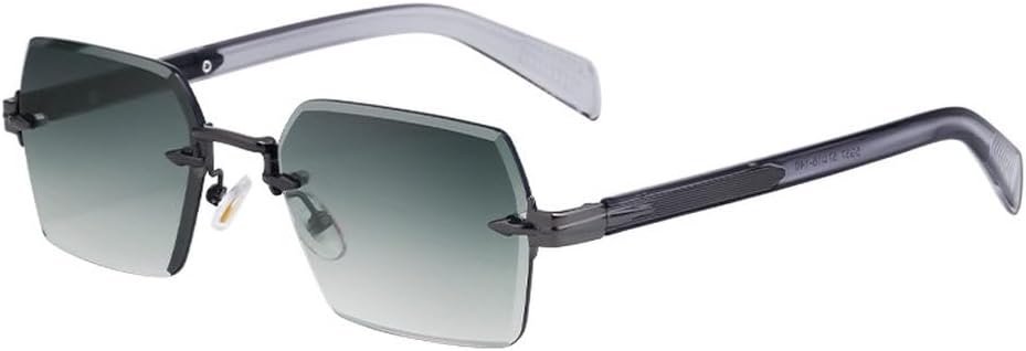 

Мужские прямоугольные солнцезащитные очки без оправы для вождения, модные женские солнцезащитные очки с улучшенной защитой от солнца, защитные очки-козырьки HVTVTLA, Gun Green