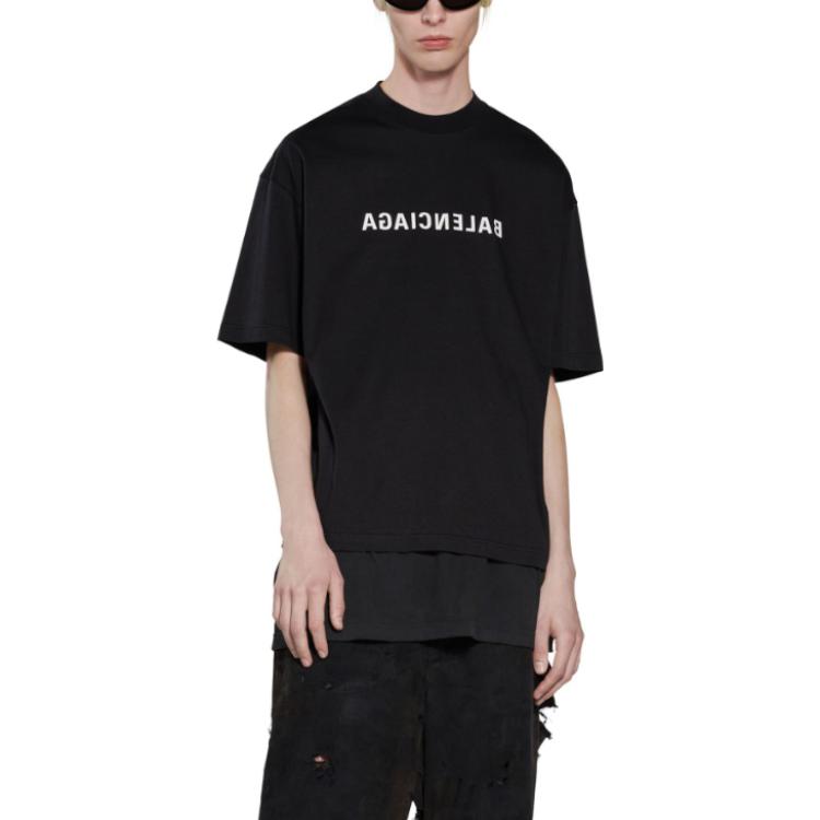 Футболка Balenciaga Mirror Balenciaga T-Shirt Medium Fit 'Black', черный — фото 4