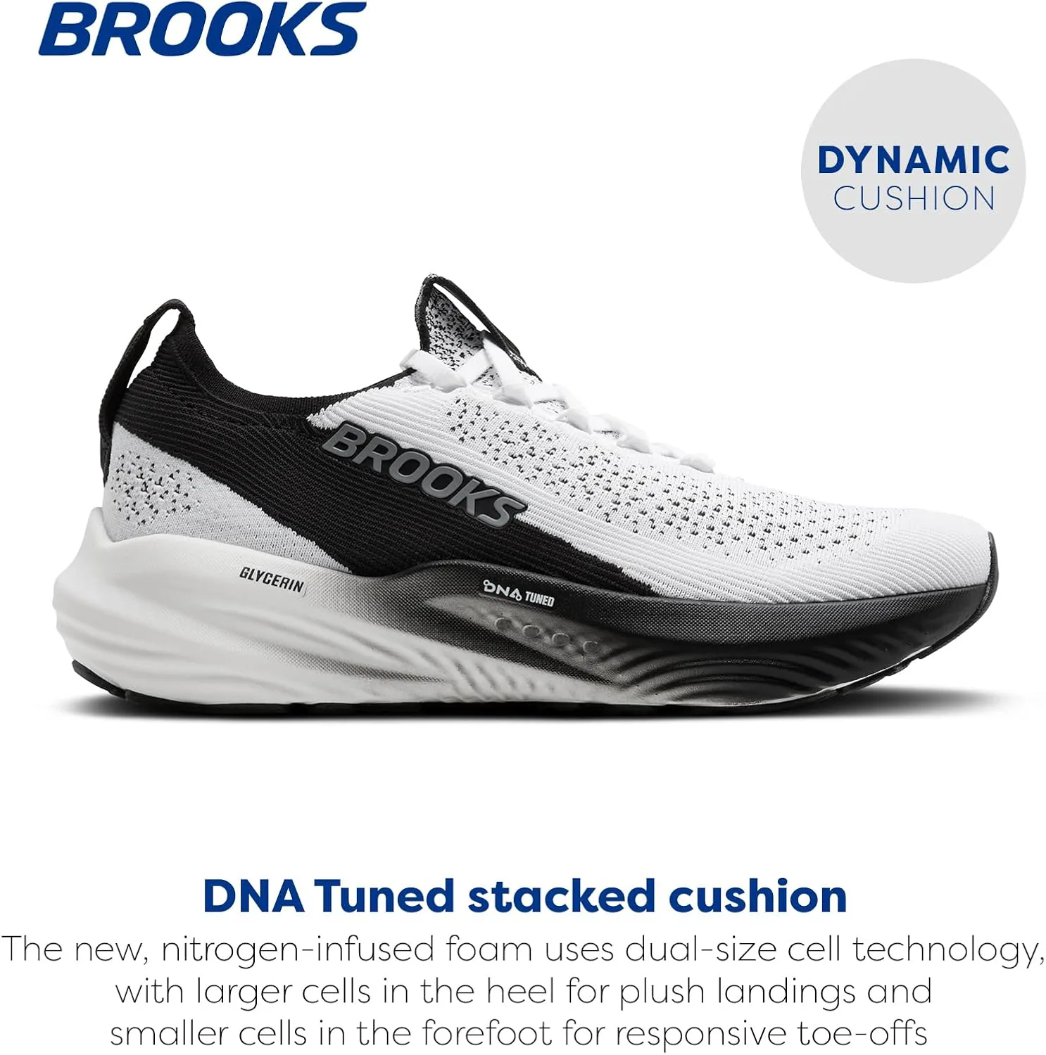Мужские кроссовки Brooks Glycerin Stealthfit 22 нейтральные для бега, белый/серый/черный — фото 2