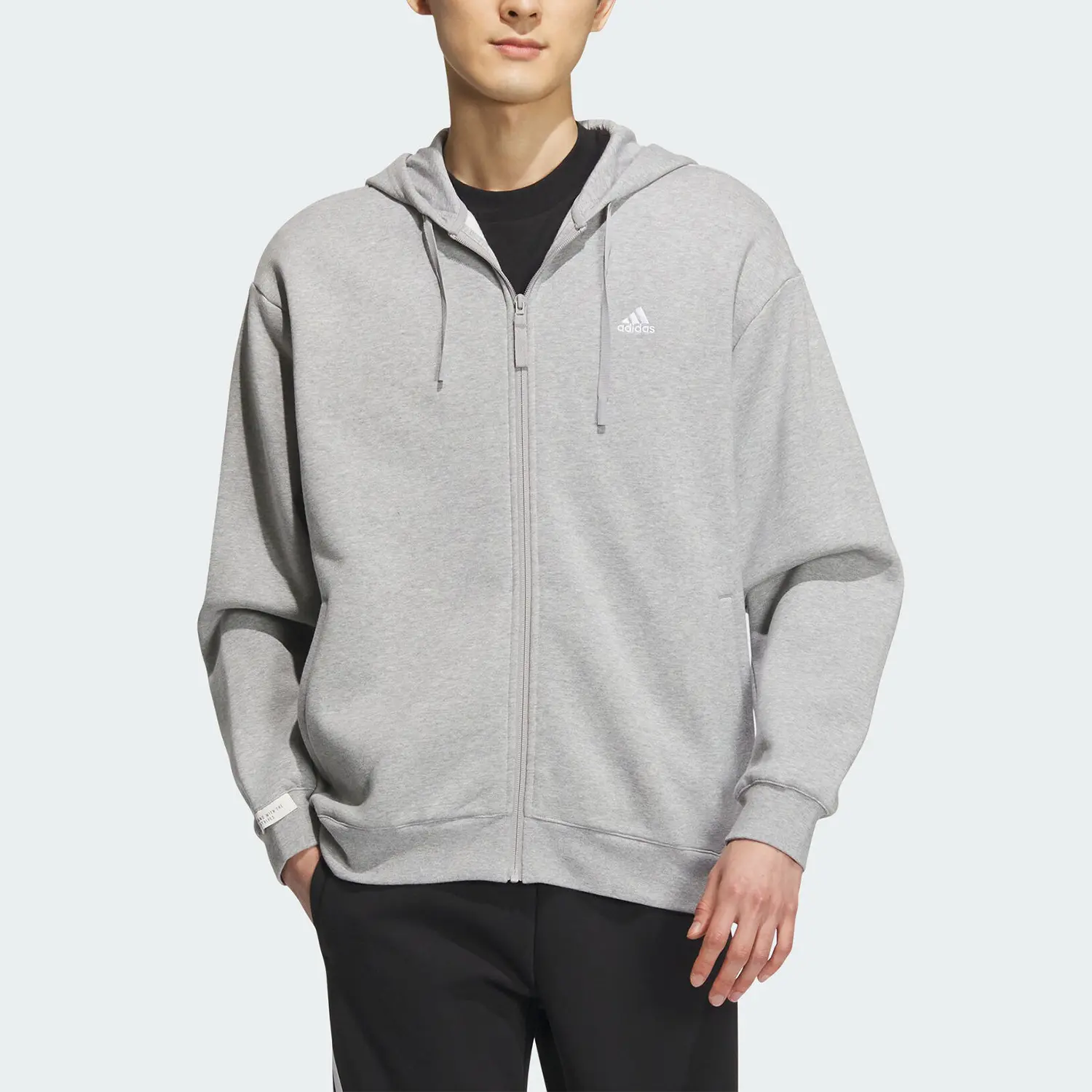 Adidas Унисекс куртка среднего размера серый меланж, Medium Heather Gray — фото 4