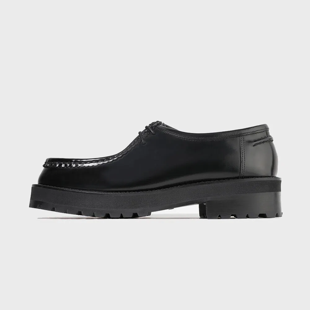 Мужские мокасины Firenze.A Bold Shape 4.7 см Leather 9009, чёрные Box, с подошвой Vibram — фото 2