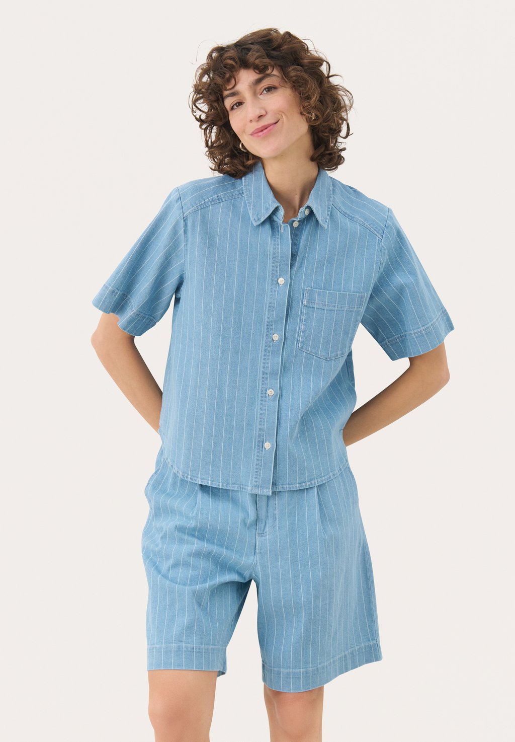 

Блузка на пуговицах NICLA Part Two, цвет Stripe Light Denim