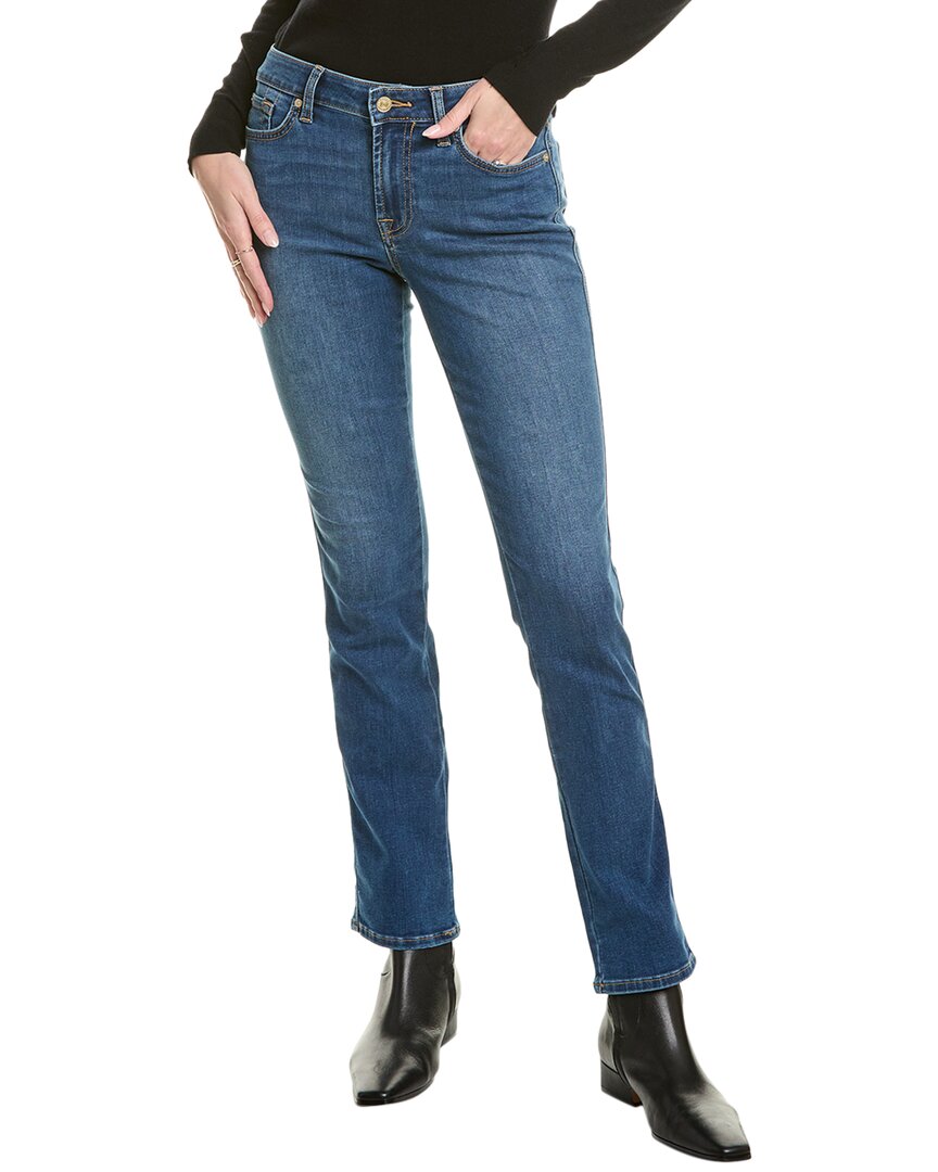

7 For All Mankind Kimmie Form Fitted Осенние прямые джинсы, синий