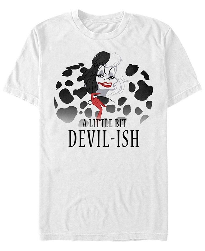 

Мужская футболка с коротким рукавом Disney 101 далматинец Devilish Cruella Devil Fifth Sun, белый