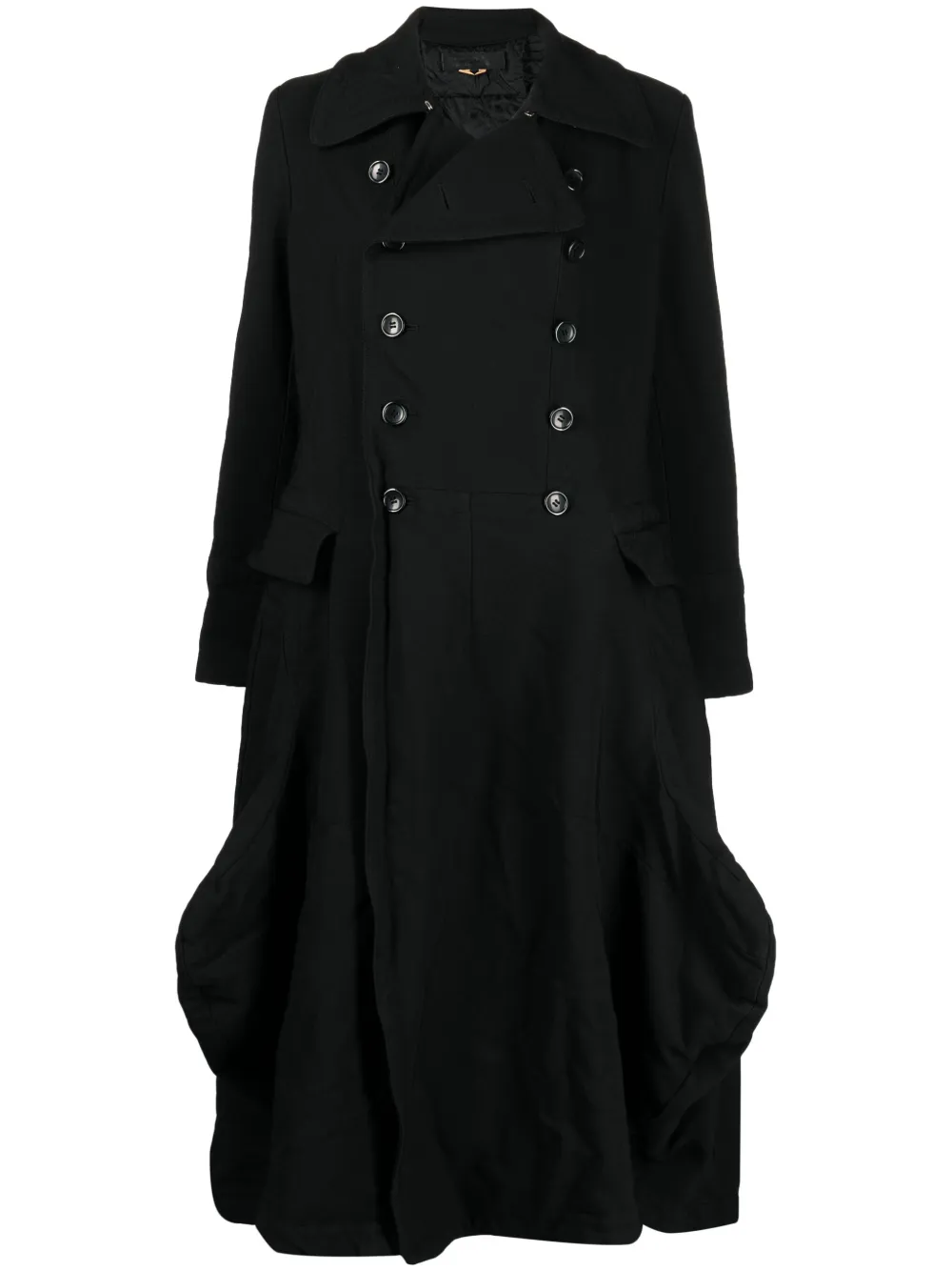 

Двубортное пальто с жатой отделкой Comme Des Garçons Comme Des Garçons, черный