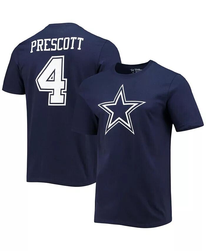 

Мужская темно-синяя футболка с именем и номером игрока Dak Prescott Dallas Cowboys Fanatics