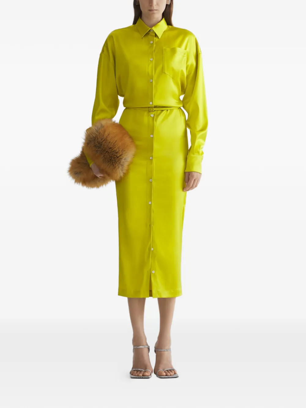 

Платье-рубашка на пуговицах Mugler, желтый