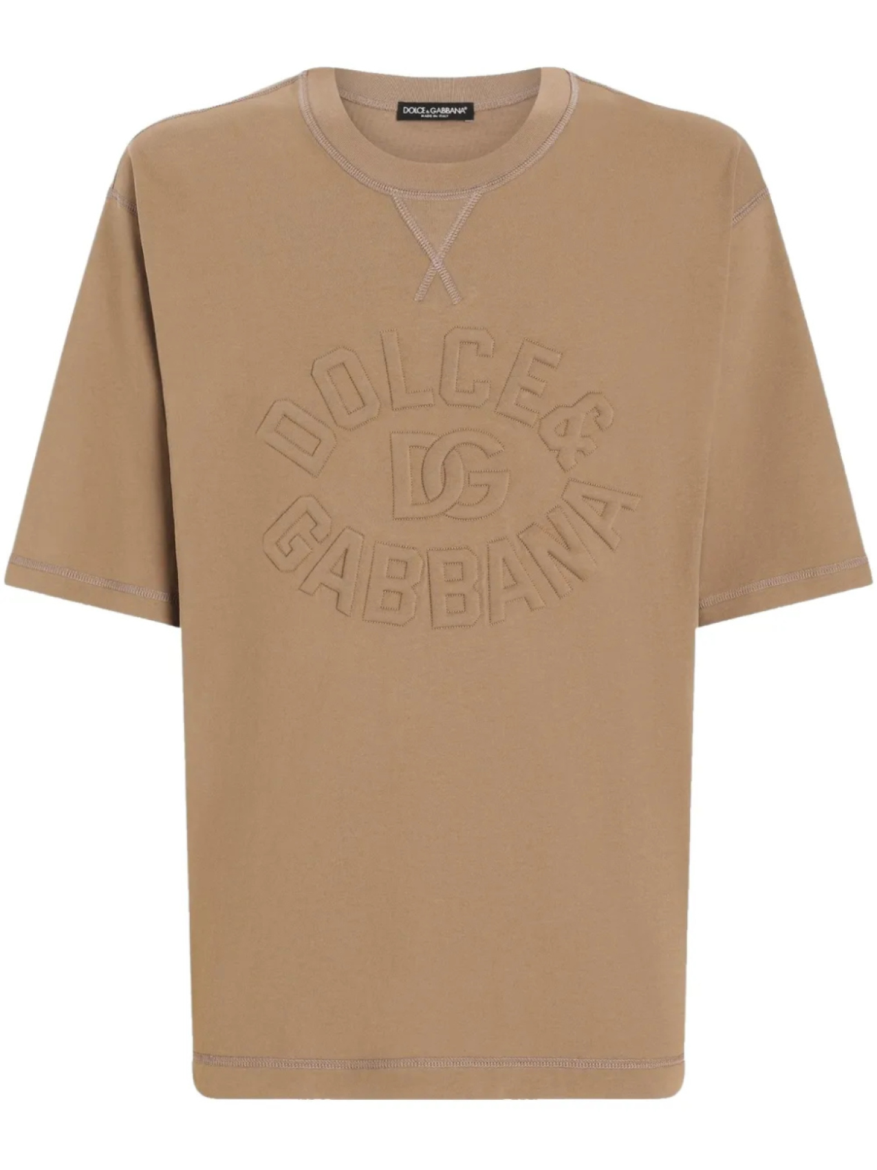 

Футболка из хлопка с логотипом Dolce & Gabbana, коричневый