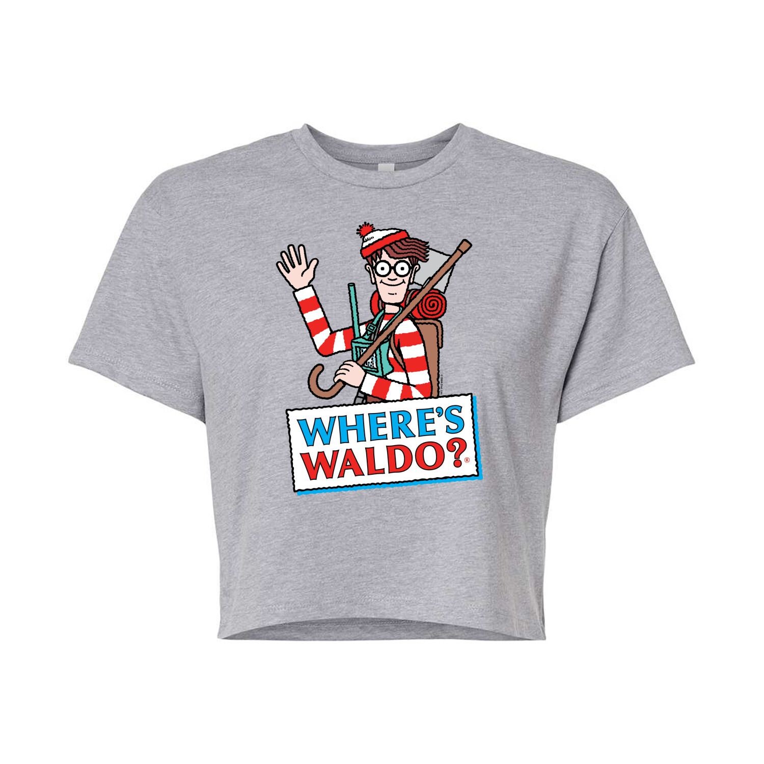 

Укороченная футболка для юниоров с логотипом Where's Waldo Licensed Character, серый