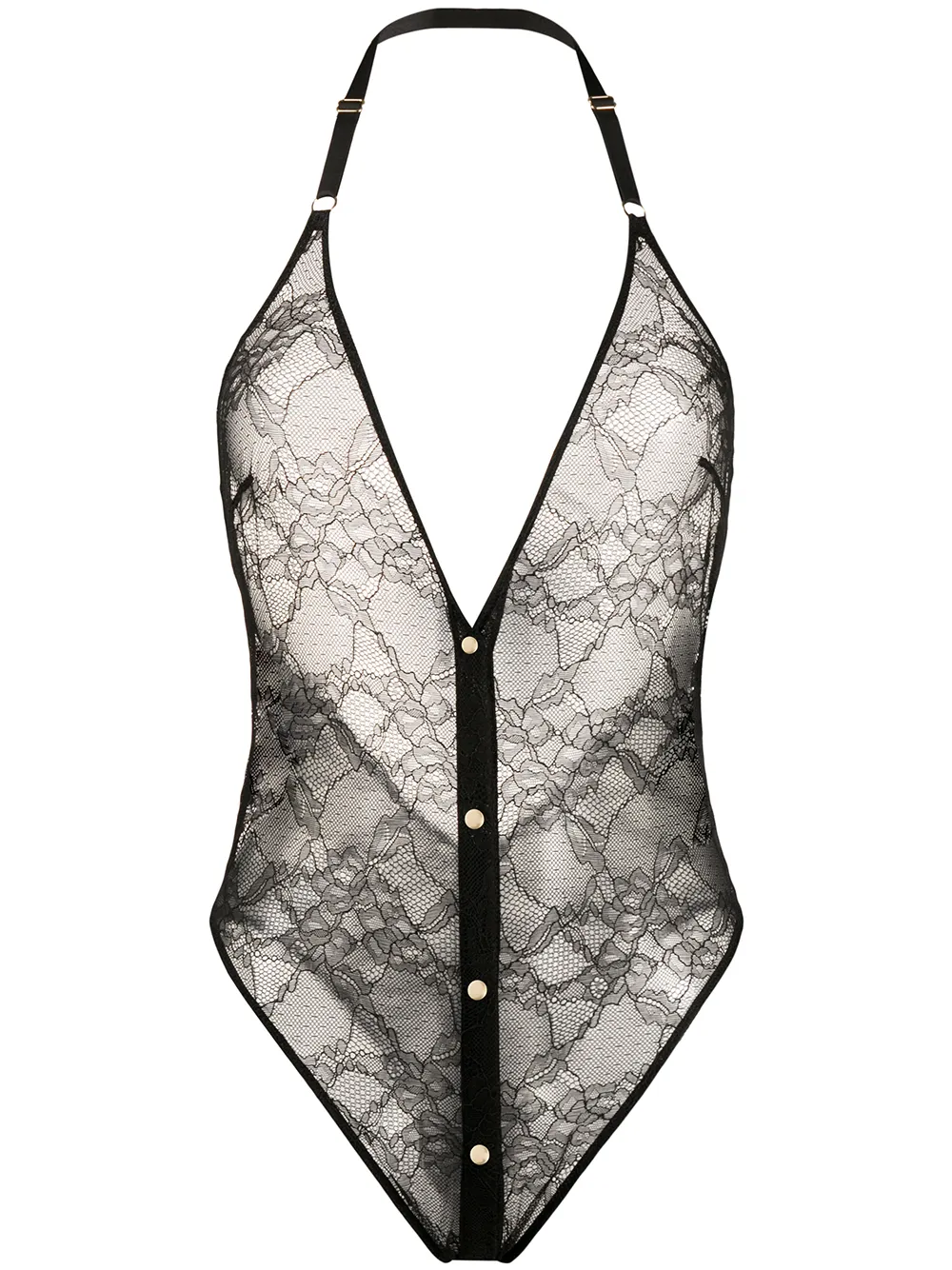 

Кружевное боди с открытой спиной Maison Close, черный